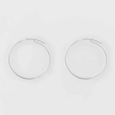 Large Thin Hoop Earrings - A New Day™ Silver | Target