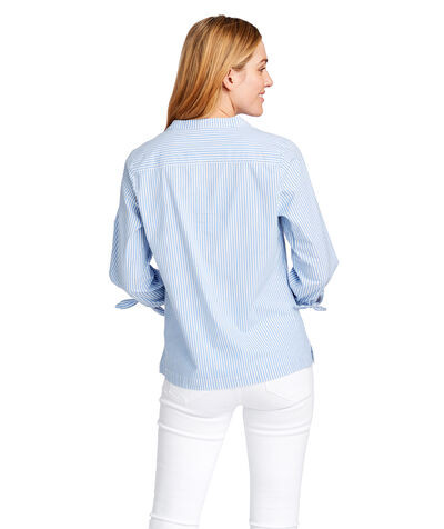 Striped Pop Embroidered Savannah Popover Top | Vineyard Vines