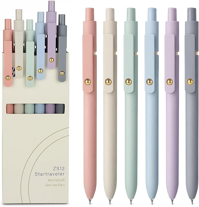 FIOVER Gel Pens, 6pcs 0.7mm Fine Point Black Ink, Quick Dry Smooth Writing Pens for Journaling, N... | Amazon (US)