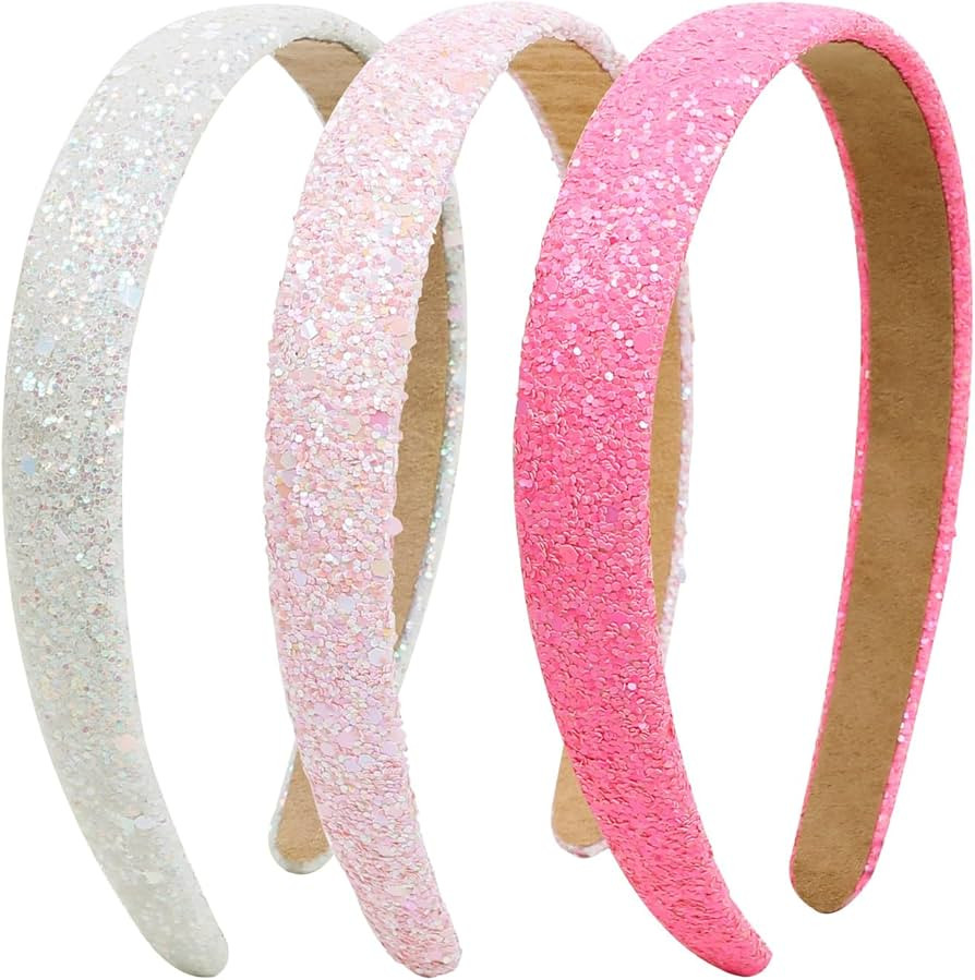 Glitter Headbands for Girls Women Non Slip Girls Headband, Sparkle Kids Headbands Cute Alice Head... | Amazon (US)