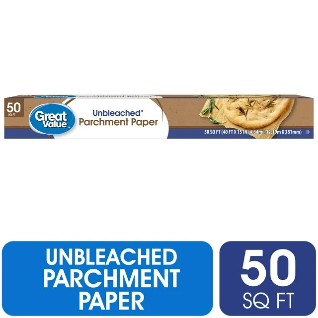 Great Value Unbleached Parchment Paper Roll, 50 Sq ft - Walmart.com | Walmart (US)