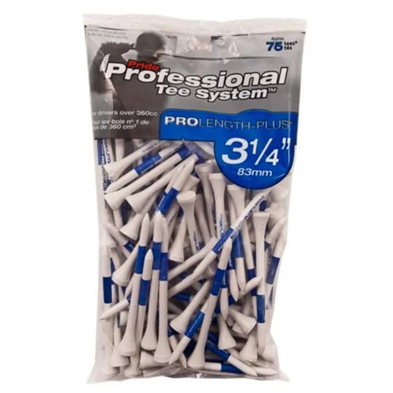 Pride ProLength Professional Wood Golf Tee, 3-1/4 inch, Blue/White, 75 Count - Walmart.com | Walmart (US)