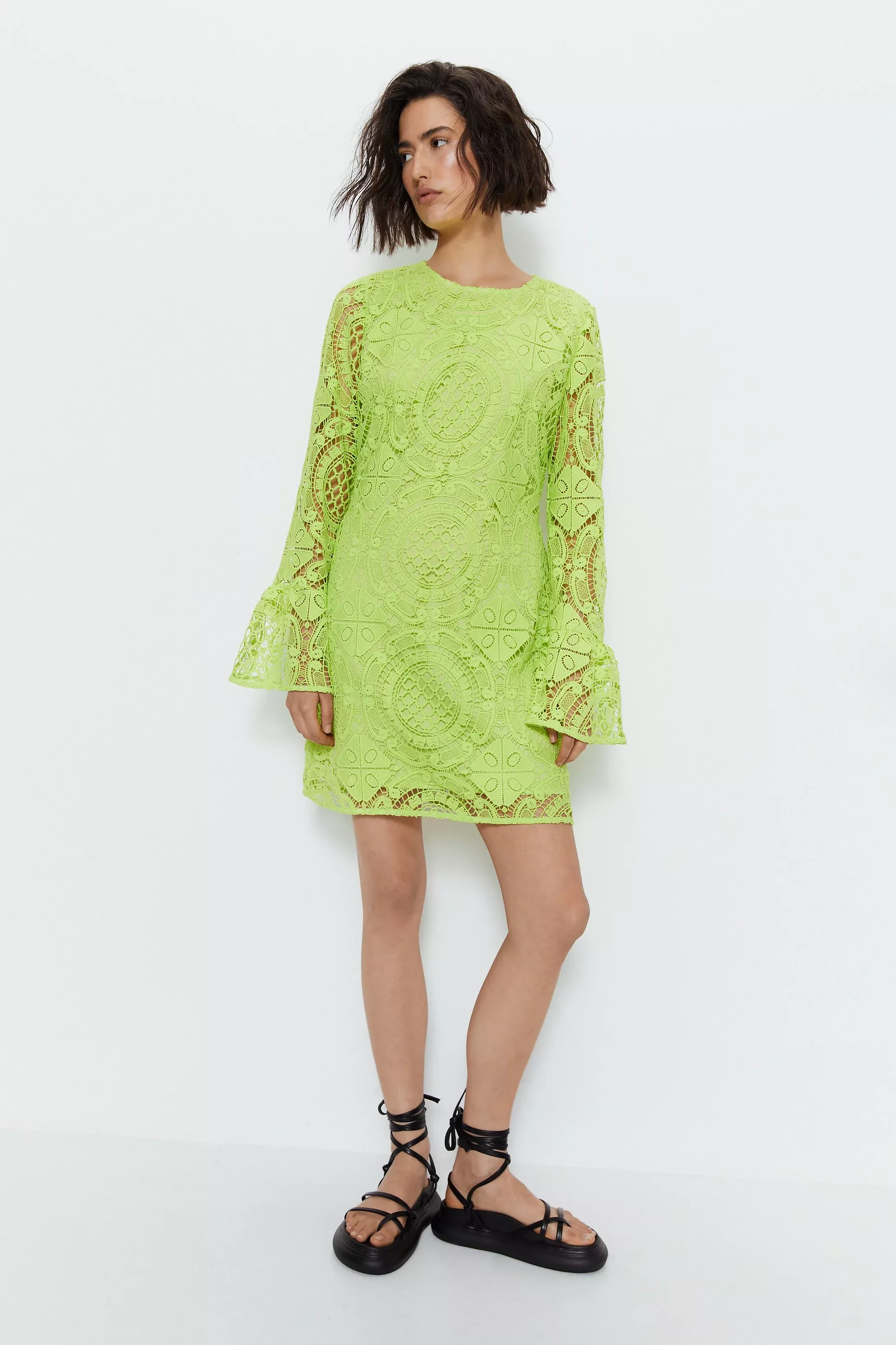 Warehouse green outlet lace dress