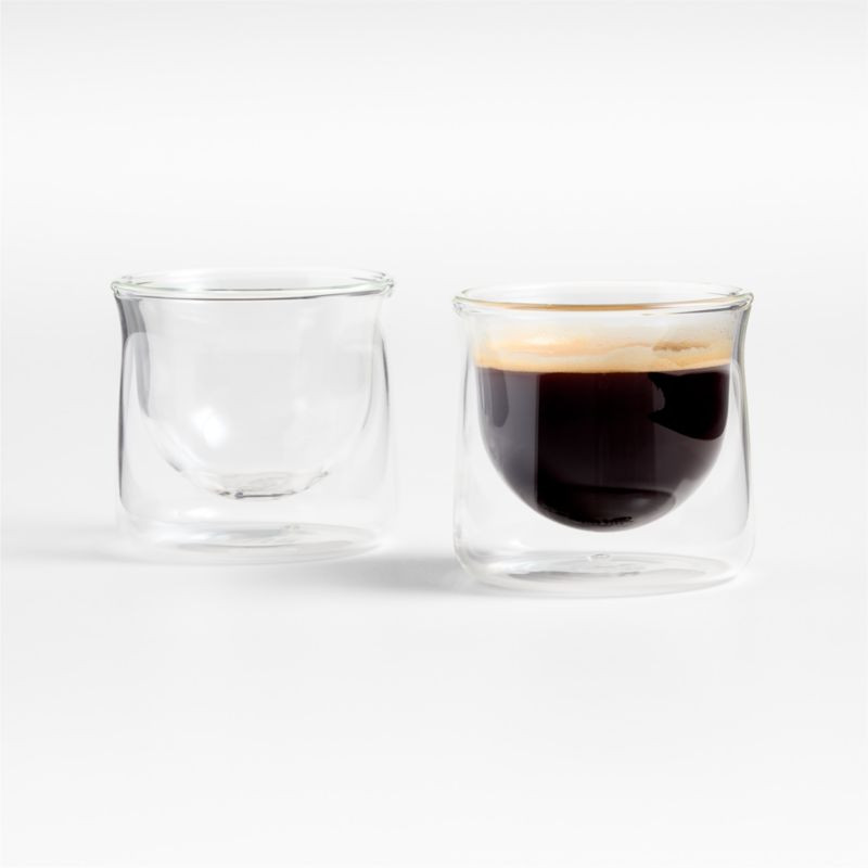 FLUR 3-oz. Clear Espresso Glasses, Set of 2 + Reviews | Crate & Barrel | Crate & Barrel