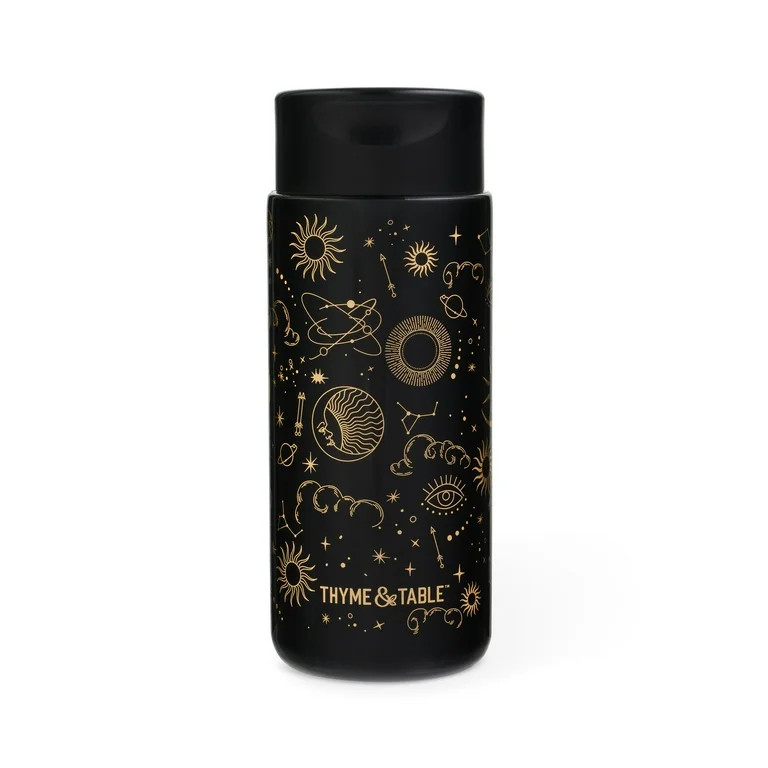 Thyme & Table 22oz Stainless Steel Coffee Tumbler, Black Zodiac | Walmart (US)