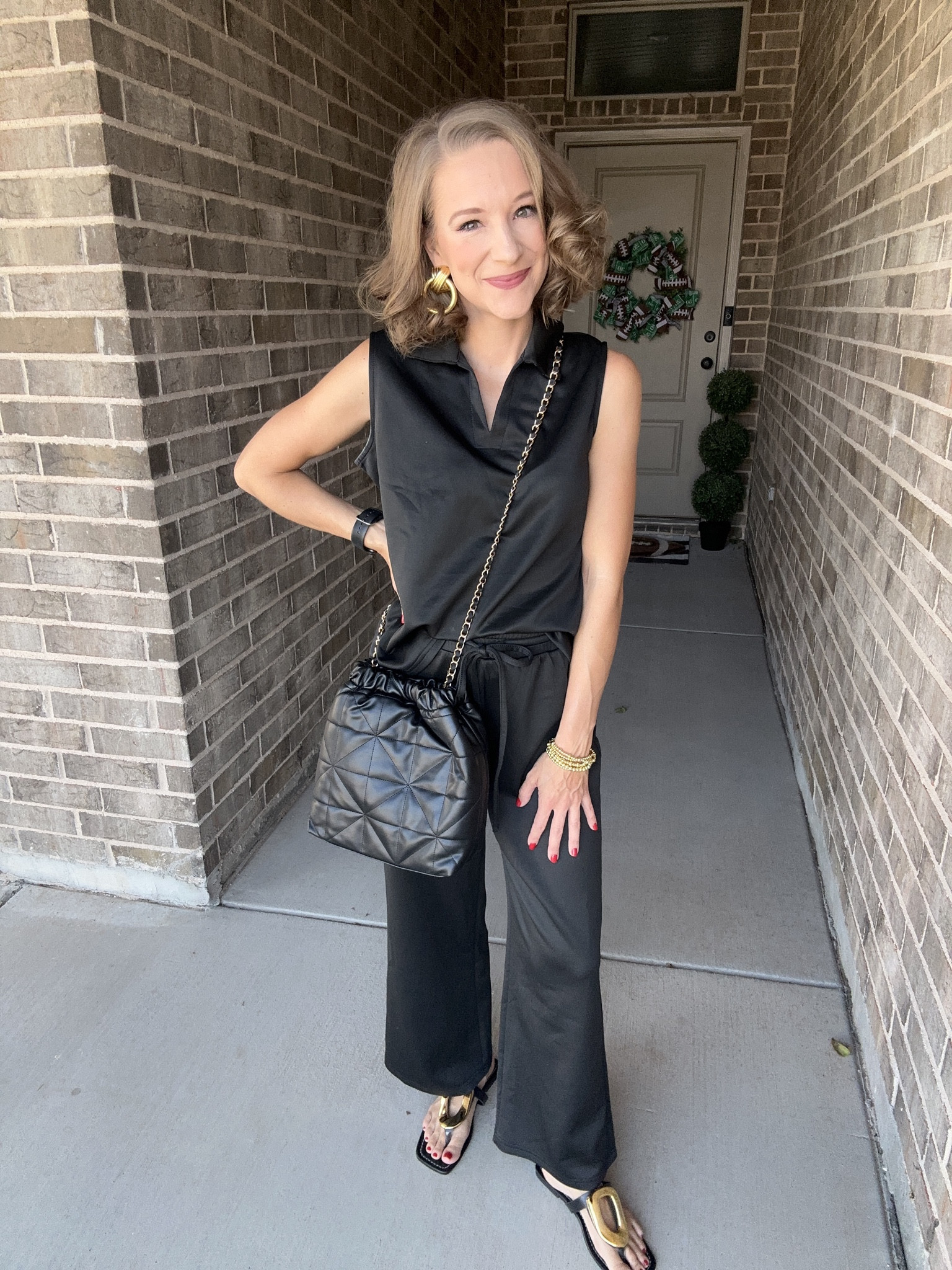 Fall fashion for hot days!! Dress this two piece set up or down!! Amazon and Target from head to toe 🖤