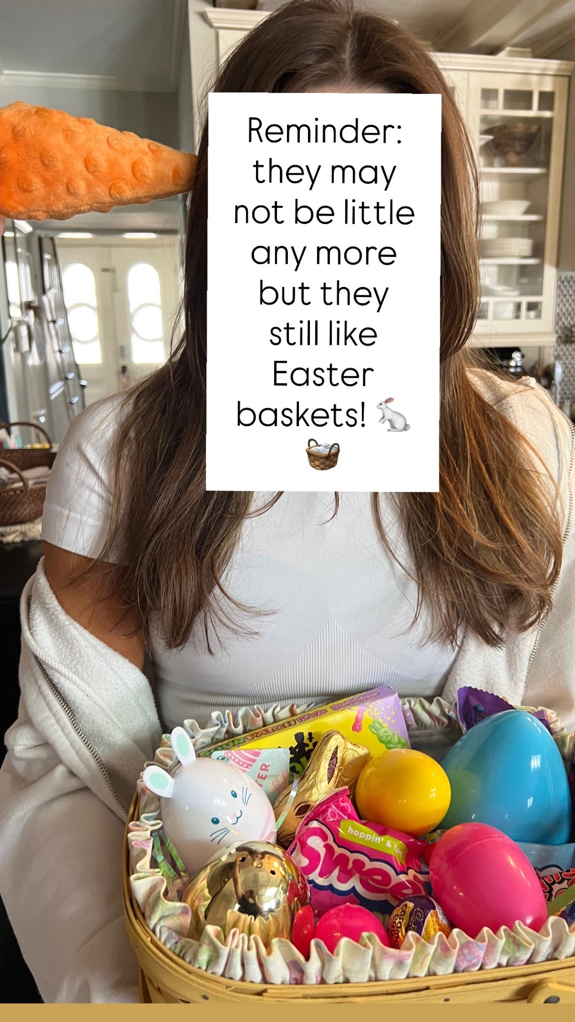 What do you put in your 20 somethings Easter baskets?  We do bathing suits, gift cards to target,  starbucks, DD, lippies, spring pjs, favorite candy, nips and more!  Still do an egg hunt, often hide their baskets, one year did a scavenger hunt… keep it fun & festive so they can still be kids!  #twentysomething #easterbasketideas #collegekids #easterfun

#LTKSeasonal #LTKmomlife #LTKKids