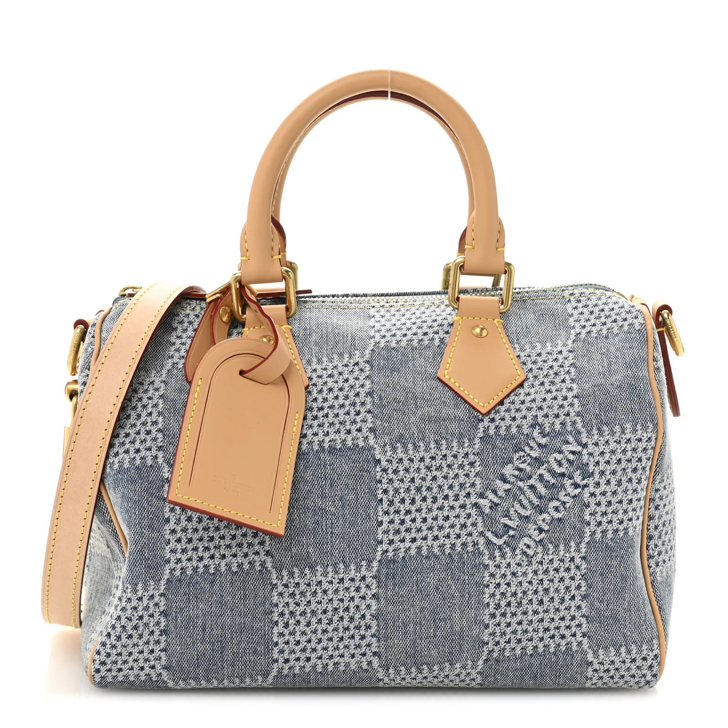 Louis Vuitton Damier Denim 3D Speedy Bandouliere 25 Bleu 1746644 | FASHIONPHILE (US)