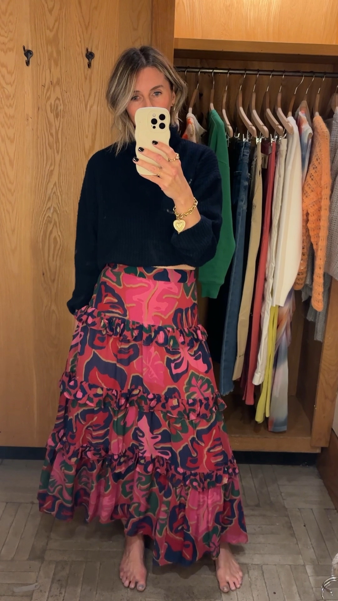 let’s talk about this farm rio skirt…

1. it’s stunning. 
2. you can wear it annually and for any occasion…wedding, baby shower, birthday brunch, date night, the office…it’s sooooo easy to dress up or down. 
3. the color and print are pure JOY.
4. the fit is perfection.
5. i took it home with me! 

wearing the small. i’m 5’7. 

🎥 behind the scenes 🎥 
i was wearing this sweater today and although i took options from the store into the fitting room, this won for me! annnnd, pls ignore the marks on the mirror…I couldn’t get them off. 🙄




#winterfit #stylevlog #relatable #effortlessstyle #affordablefashion #instastyle #anthropologie #anthrostyle #styleover40 #maxiskirt 


Style Over 40 | Fashion | Style | Outfit Inspo | What I’m Wearing | Effortless Style | Easy Style Inspo | Wedding Guest Outfit | Maxi Skirt | Baby Shower Outfit | Brunch Outfit | Office Wear | Elevated Affordable Style


#LTKstyletip #LTKparties #LTKover40