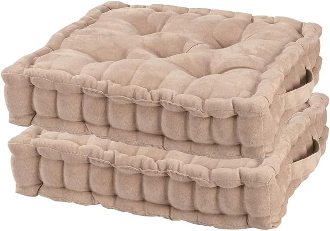 Fox Valley Traders Natural Tufted Booster Cushion Set of 2 | Amazon (US)