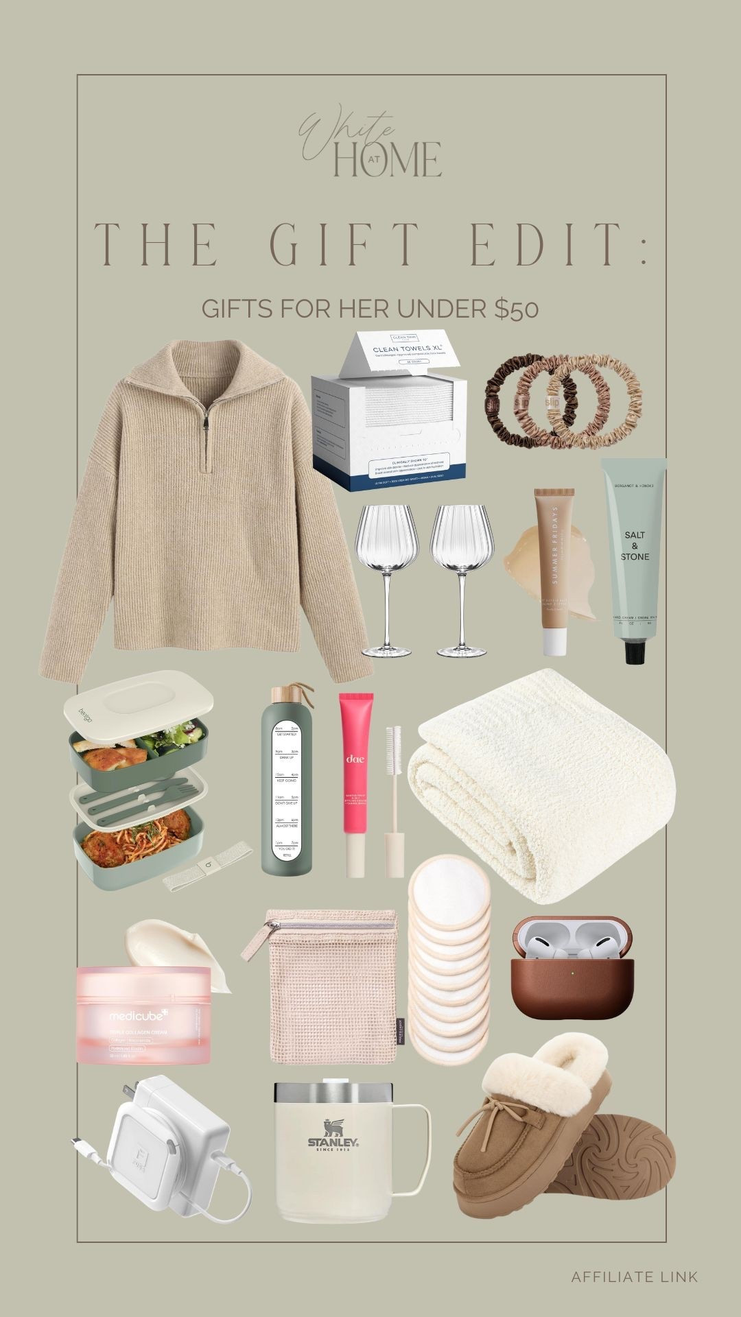 A holiday gift guide for her all under $50 and from Amazon! A mix of skincare favorites, cozy blankets and sweatshirts, kitchen storage essentials, wine glass favorites, and more! 

#LTKFindsUnder50 #LTKGiftGuide