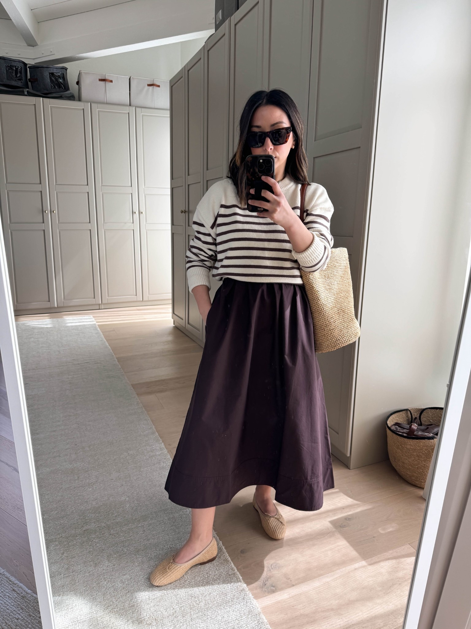 New Poplin midi skirt from J.Crew. This is so light and airy. Go tts. The skirt is midi, so petites don't need to go with petite sizing. I'm in the regular xs

Everlane box cut tee medium
Minnow cotton sweater small
J.Crew skirt xs
Mansur Gavriel flats 35
J.Crew bucket bag
Celine sunglasses
Dorsey James necklace 15"
Quince earrings

Spring outfits, spring style, petite style, spring skirts, skirts 

#LTKSeasonal #LTKootd #LTKPetite