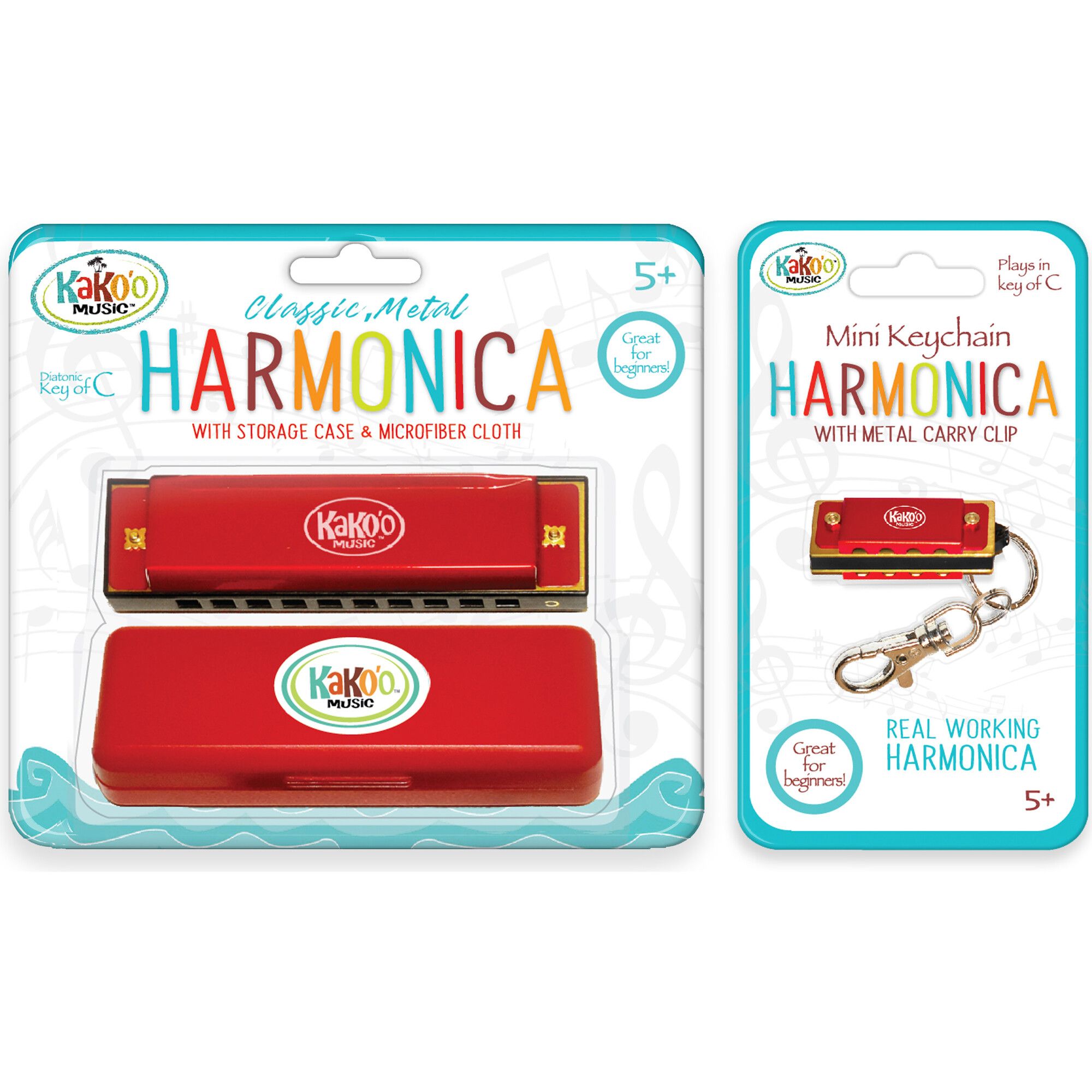 Kako'o Harmonica and Mini Harmonica with Bonus Cloth, Red | Maisonette