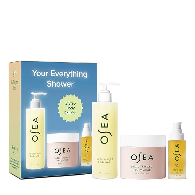 OSEA Everything Shower Set – 3-Step Body Ritual with Body Wash, Exfoliating Scrub & Hydrating B... | Amazon (US)