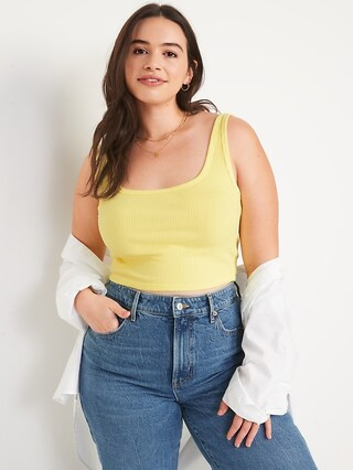 Ultra-Cropped Rib-Knit Tank Top for Women | Old Navy (US)