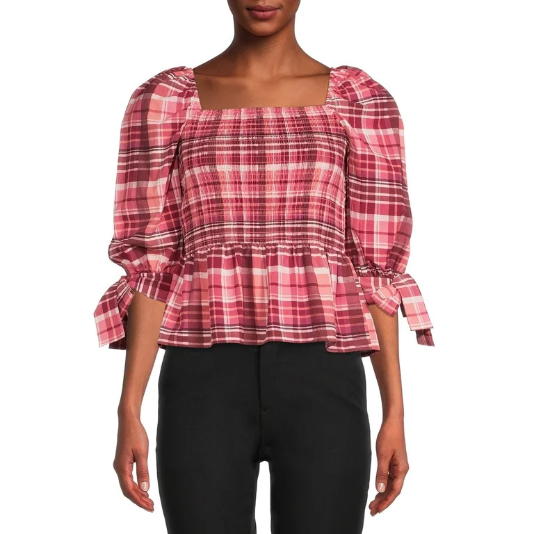 Time and Tru Women's Puff Sleeve Top - Walmart.com | Walmart (US)