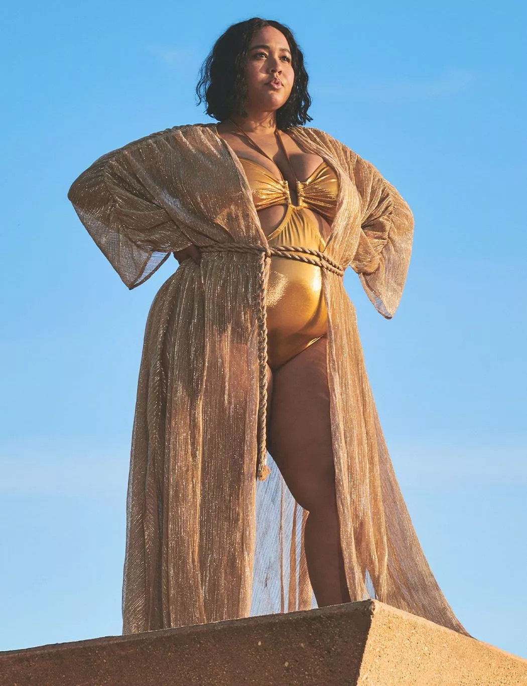 Gabi Fresh Swim x ELOQUII Dramatic Pleated Coverup Maxi Dress | Eloquii