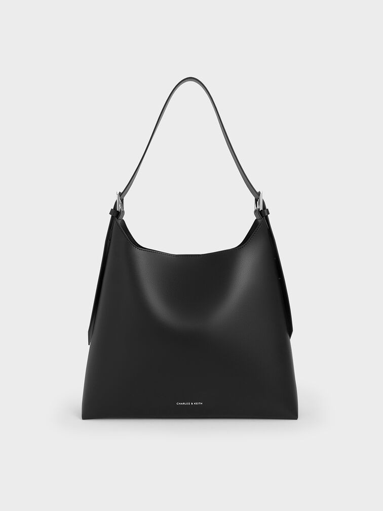 Noir Hertha Trapeze Slouchy Hobo Bag | CHARLES & KEITH | Charles & Keith AU