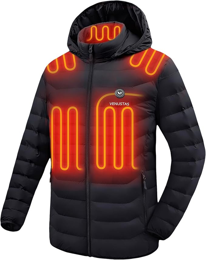Venustas Unisex Heated Jacket with Battery, Heated Coat for Women and Men with Detachable Hood | Amazon (US)