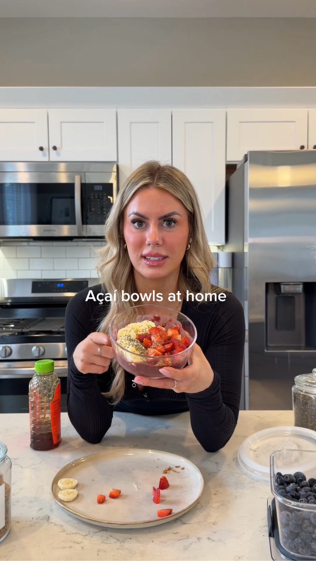 Açaí bowls at home 🍓🍌🥣🤍