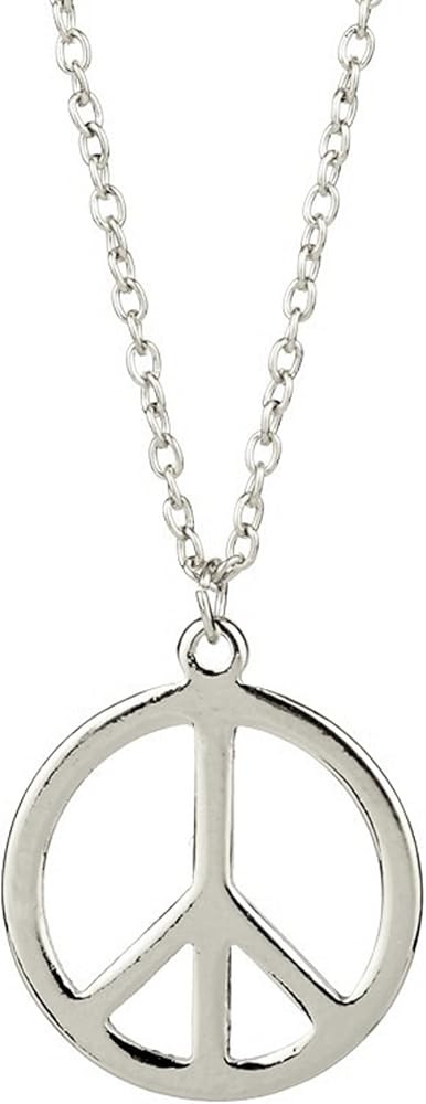 Hippie Style Peace Sign Necklace Metal Love Peace Sign Pendant Necklace Vintage Retro Party Dress... | Amazon (US)