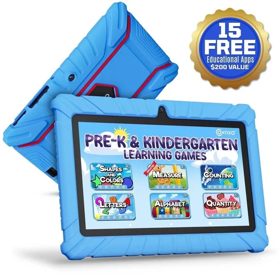 Contixo 7" Kids Tablet, 2025 Model, Ages 3-7, Contixo Academy Preloaded, Kid-Proof Case, Android ... | Walmart (US)