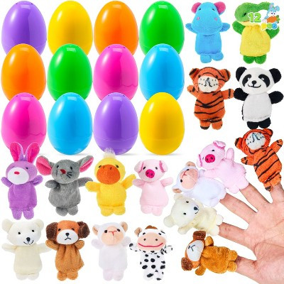 Joyfy 12 Packs Prefilled Easter Eggs with Finger Puppet Toys, Plastic Easter Eggs with Surprise Toys for Easter Basket Stuffers and Theme Party Favors | Target
