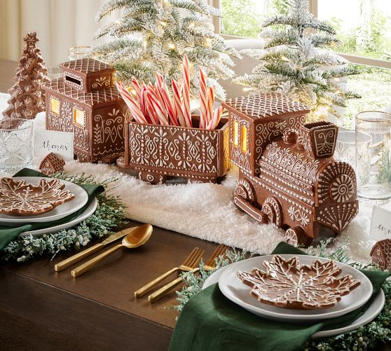 Handcrafted Ceramic Gingerbread Train | Pottery Barn (US)
