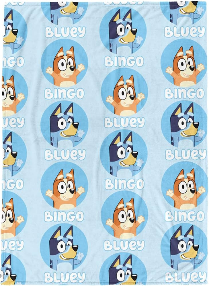 Bluey & Bingo Plush Throw Blanket - Measures 46 x 60 Inches - Kids Super Soft Fleece Bedding | Amazon (US)