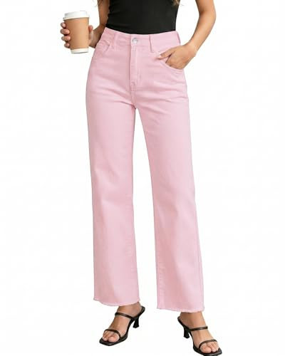 GRAPENT Cute Outfits for Women Women Pants Casual Women’S Jeans Candy Pink X-Large Fits US Size 16 to 18 | Amazon (US)