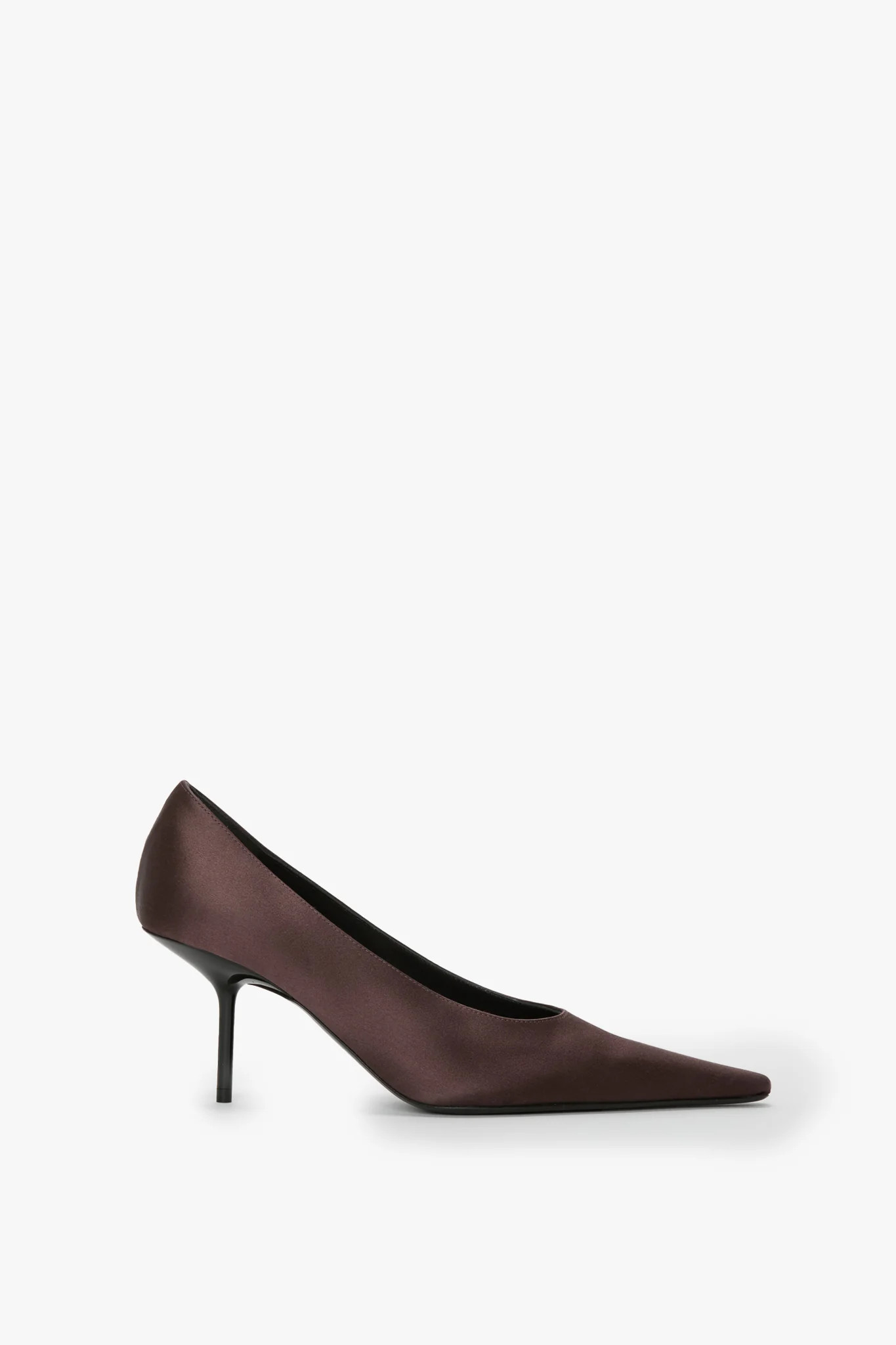 Sloan Stiletto Pump In Dark Brown Satin | Victoria Beckham US
