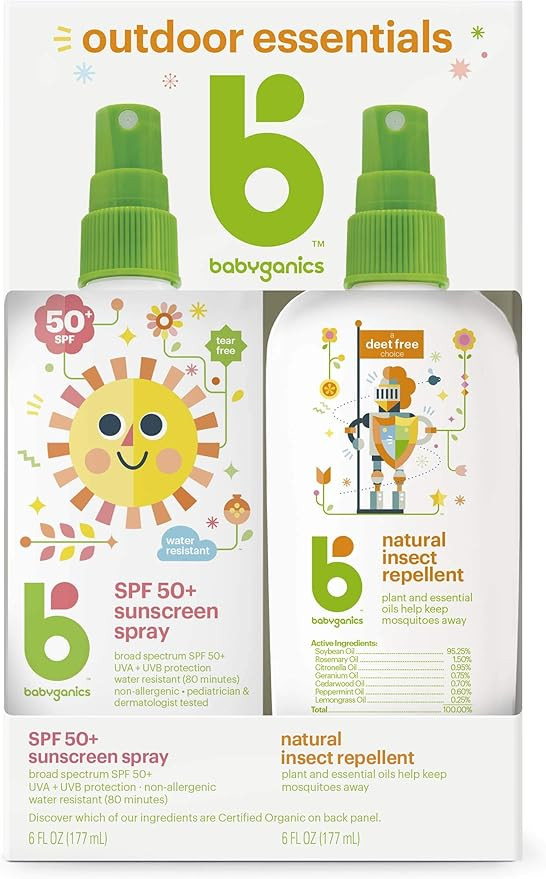 Babyganics Baby Sunscreen Spray 50 SPF and Bug Spray, 6oz each, Packaging May Vary | Amazon (US)