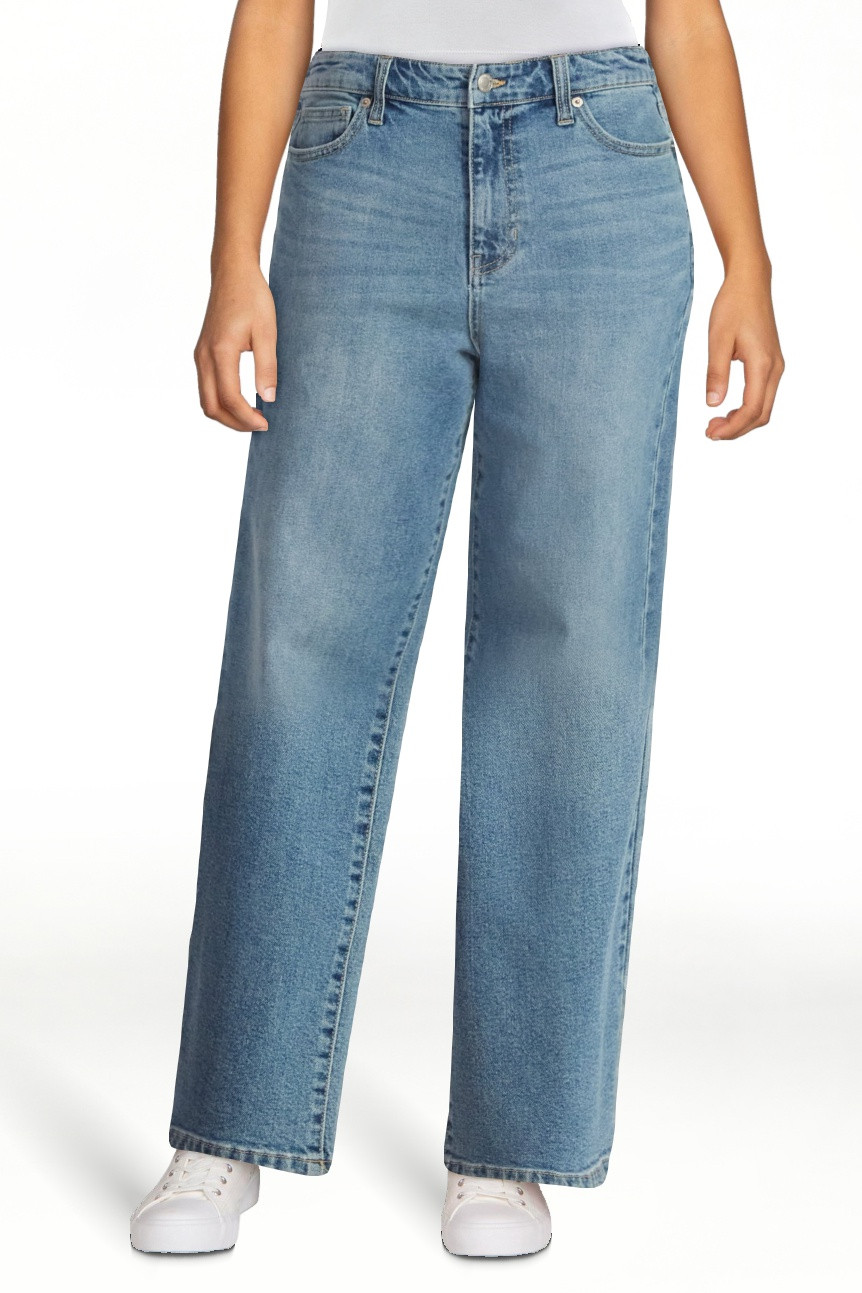 No Boundaries High Rise Baggy Wide Leg Jeans, 34'' Inseam, Women’s | Walmart (US)