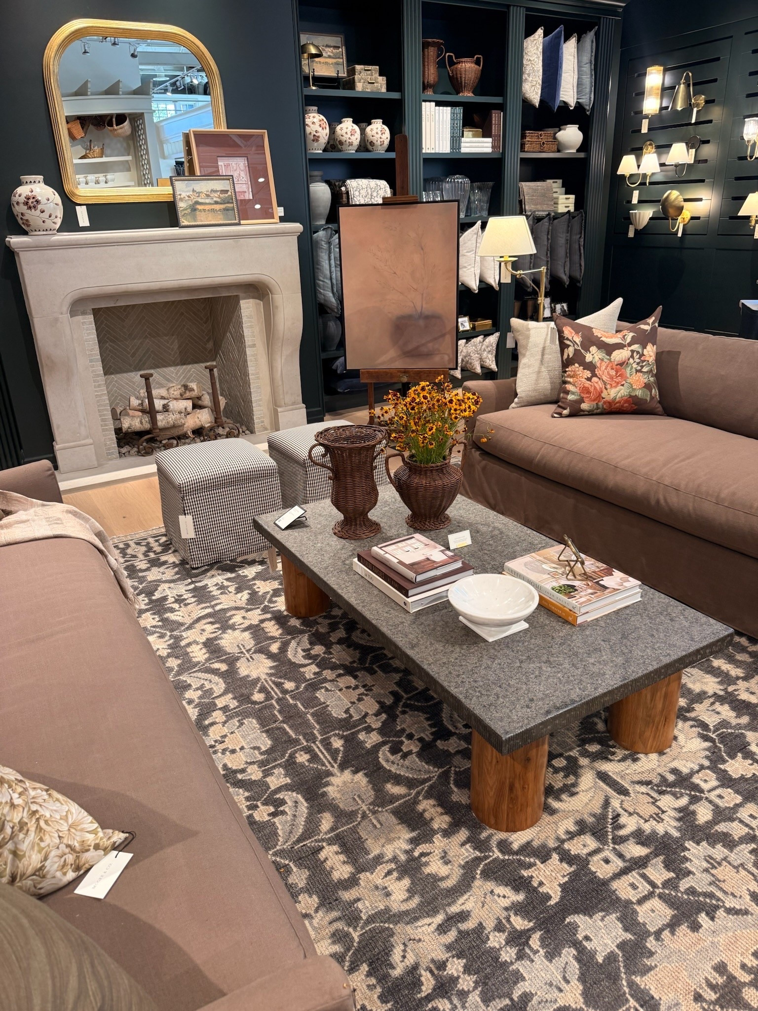 Moody, warm, and beautifully layered 🤎 Emily found endless inspiration during her visit to the McGee & Co. House, and this living room proves how rich colors, timeless patterns, and sculptural accents can create a space that feels both dramatic and inviting.

#McGeeAndCo #McGeeAndCoHouse #LivingRoomDecor #LivingRoomInspiration #LivingRoomFurniture #UpholsteredSofa #ThrowPillows #FloralPillows #CoffeeTable #StoneCoffeeTable #CoffeeTableDecor #CoffeeTableBooks #DecorativeVases #FloralArrangement #CubeOttoman #PatternedOttoman #AreaRug #PatternedRug #FireplaceDecor #MantelDecor #WallMirror #TableLamp #WallSconces #WallArt #BookshelfDecor #ShelfStyling #HomeAccessories #MoodyInteriors #TraditionalInteriors #TimelessInteriors #LayeredInteriors

#LTKHome #LTKvlog #LTKdayinmylife