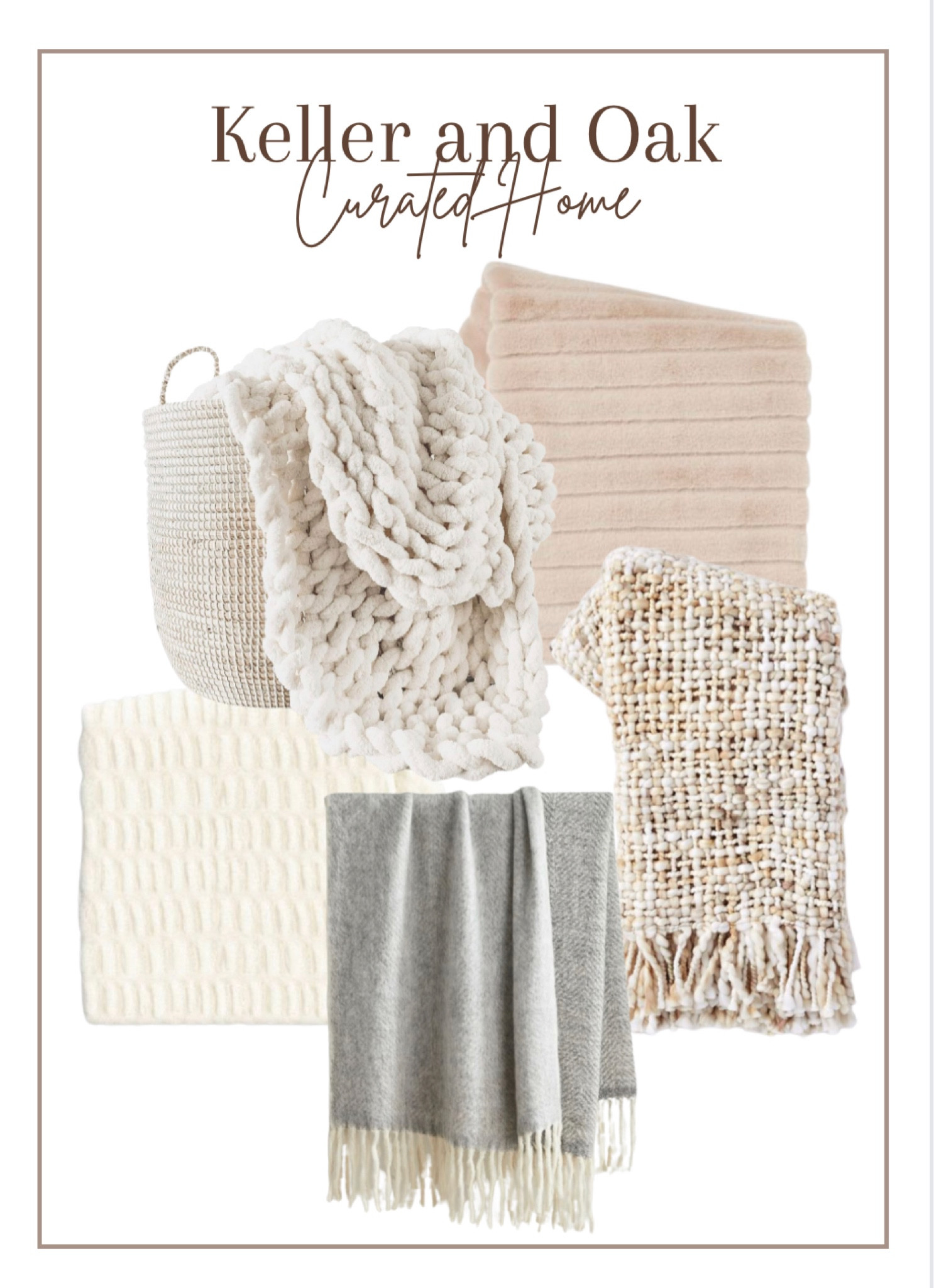 Fall and winter throw blankets. Warm weather home accessories. Sweater weather. Neutral organic modern home. 

#kellerandoak #amazonhome #targethome #throwblankets 