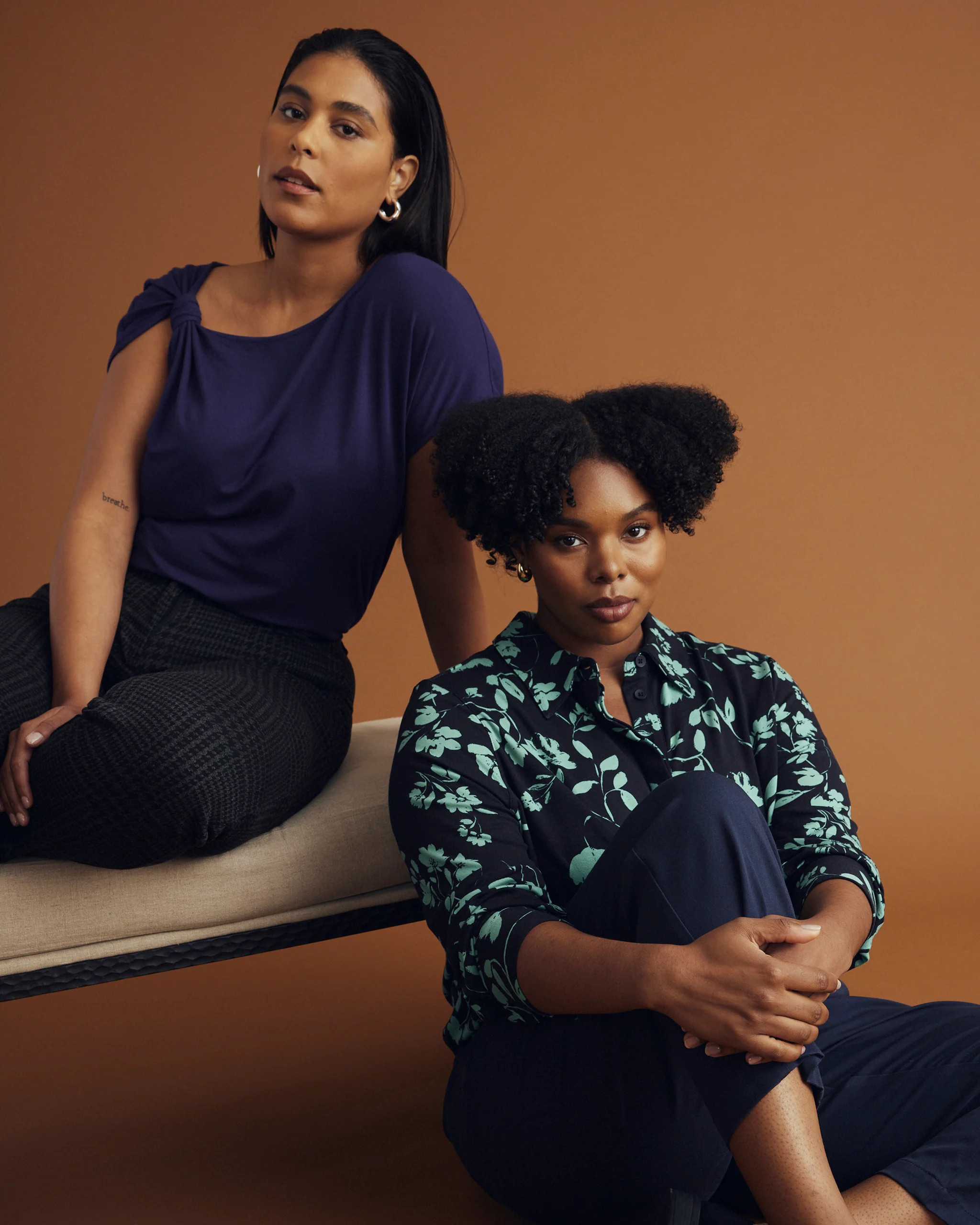 Elbe Liquid Jersey Shirt Classic FitMidnight Garden Print$944 interest-free payments of $24 with ... | Universal Standard