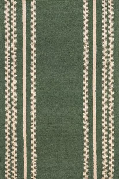 Green Kari Striped Wool Area Rug | Rugs USA