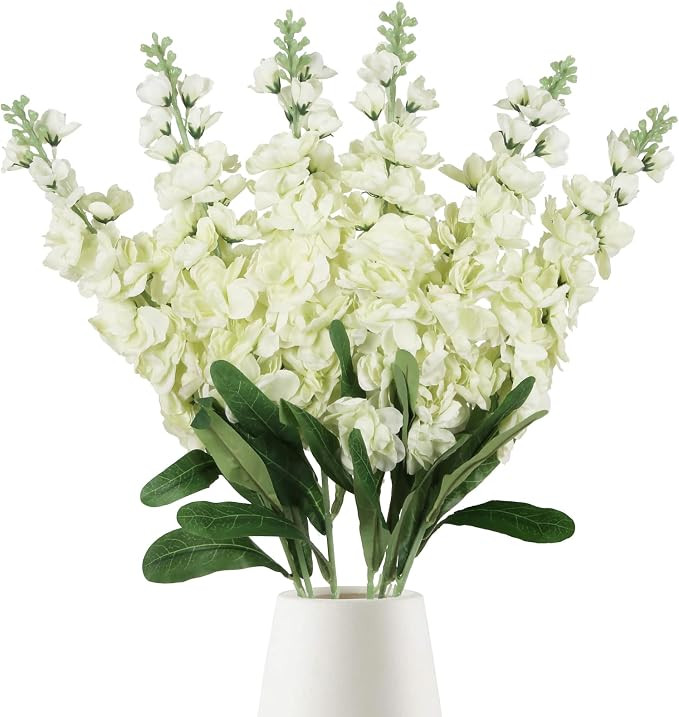 IPOPU 6pcs Delphinium Artificial Flowers 36.22in Silk Flowers Snapdragon Flowers Hyacinth Artific... | Amazon (US)