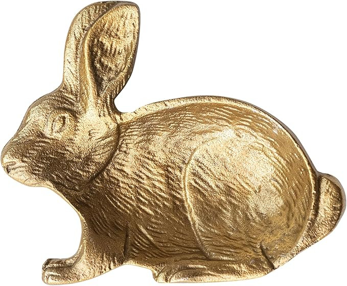 Creative Co-Op Cast Aluminum Rabbit Shaped Dish, Gold Finish | Amazon (US)