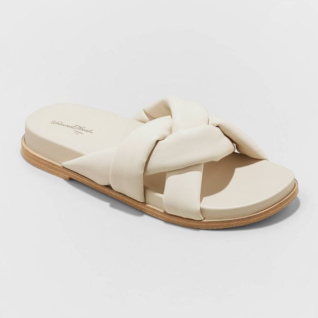 Women&#39;s Cosette Padded Slide Sandals - Universal Thread&#8482; Cream 8 | Target