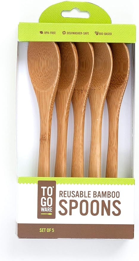 To Go Ware Eco-Friendly Reusable Bamboo Spoons, Set of 5 | Amazon (US)