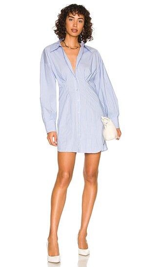 Ismene Mini Dress in Blue & White Stripe | Revolve Clothing (Global)