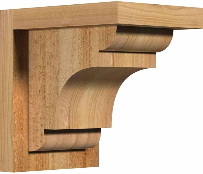 Ekena Millwork COR06X08X08NEB01RWR 6"W x 8"D x 8"H New Brighton Rough Sawn Corbel w/Backplate, We... | Amazon (US)
