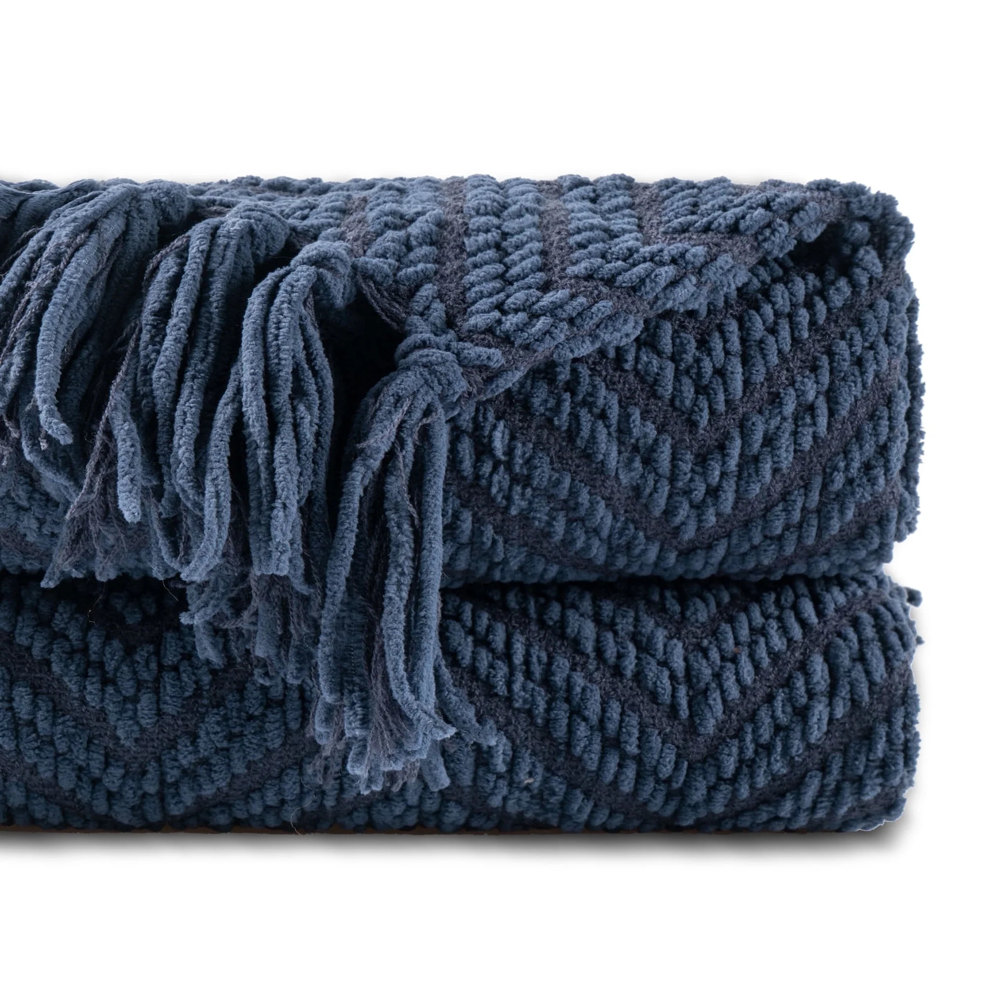 Battilo Navy Blue Throw Blanket for Couch, Knitted Herringbone Throw,Housewarming Gifts,50'' x 60... | Walmart (US)