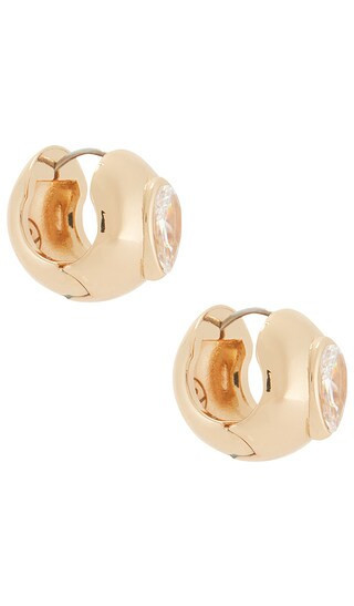Ettika Glowing Gem Earrings in Metallic Gold. | Revolve Clothing (Global)