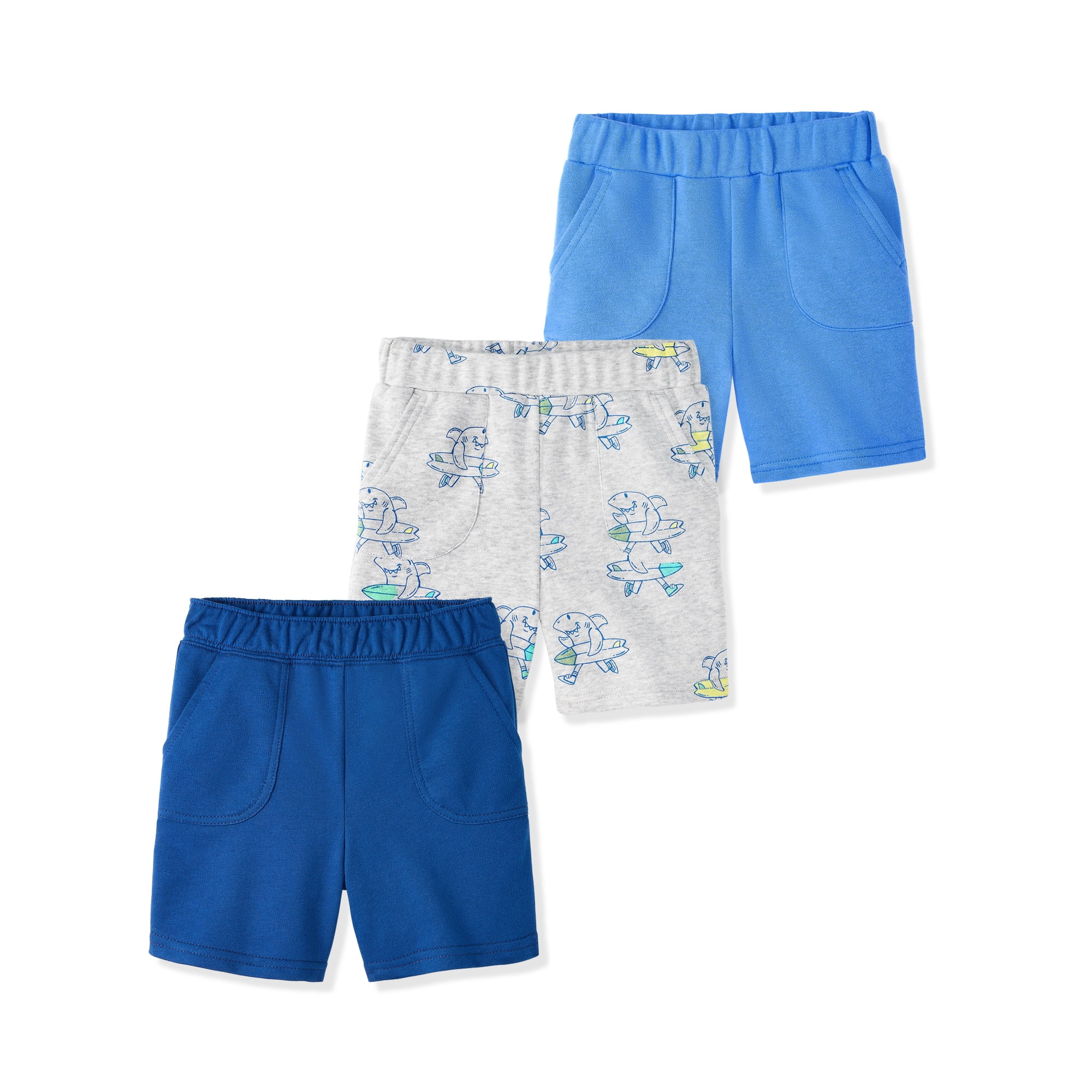 Garanimals Baby & Toddler Boy Cotton French Terry Pull-On Shorts, 3-Pack, 0M–6T | Walmart (US)