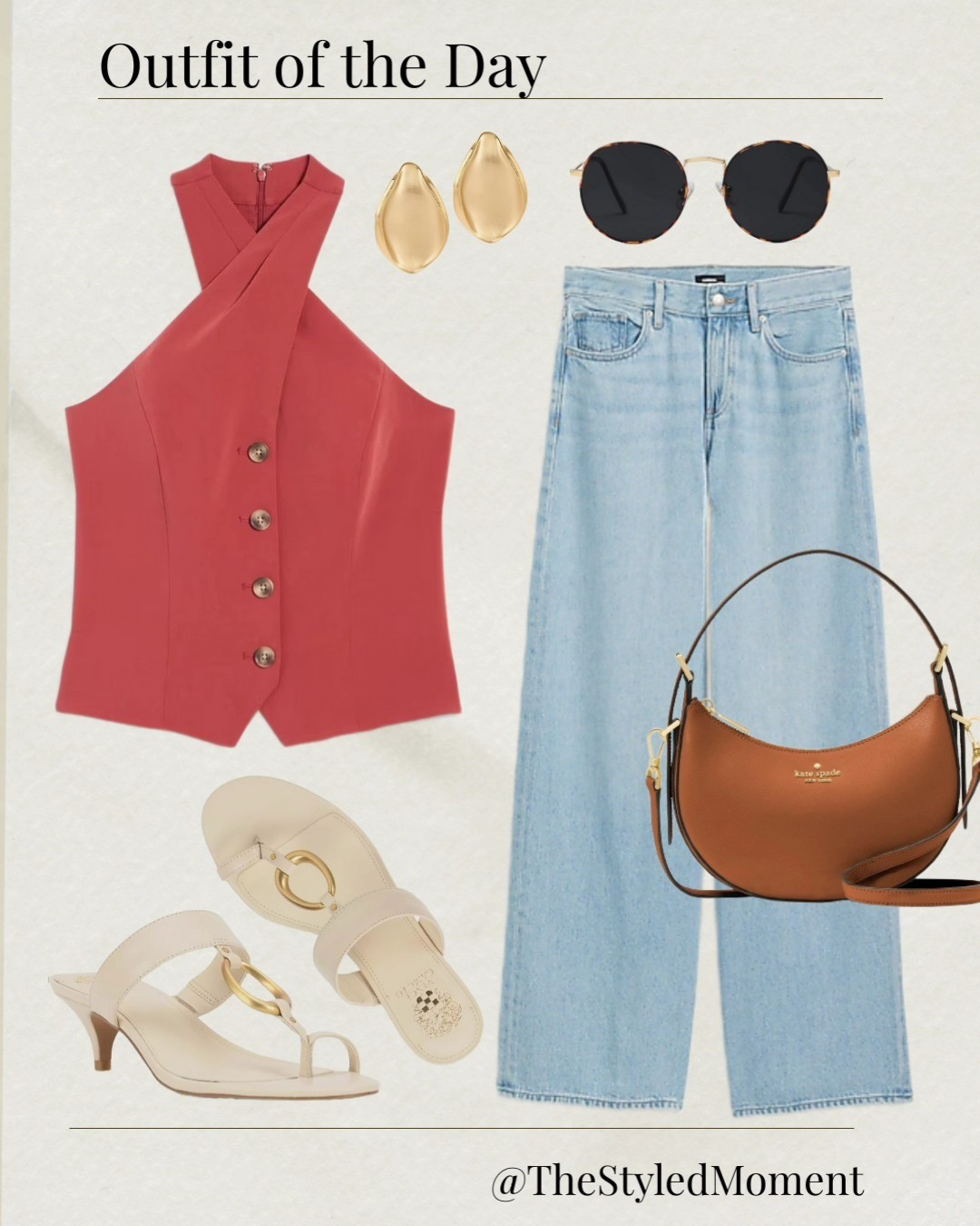 Weekend date night girls night outfitHalter vest, wide leg jeans

#LTKWorkwear #LTKMidsize #LTKOver40