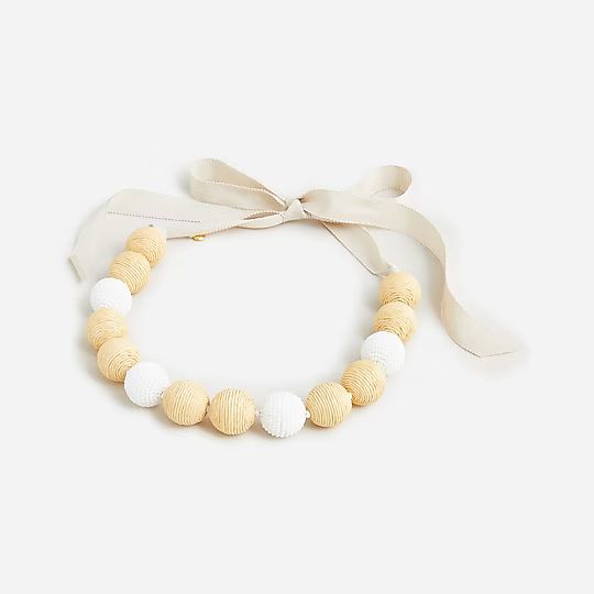 Raffia-and-beaded gumball necklace | J.Crew US