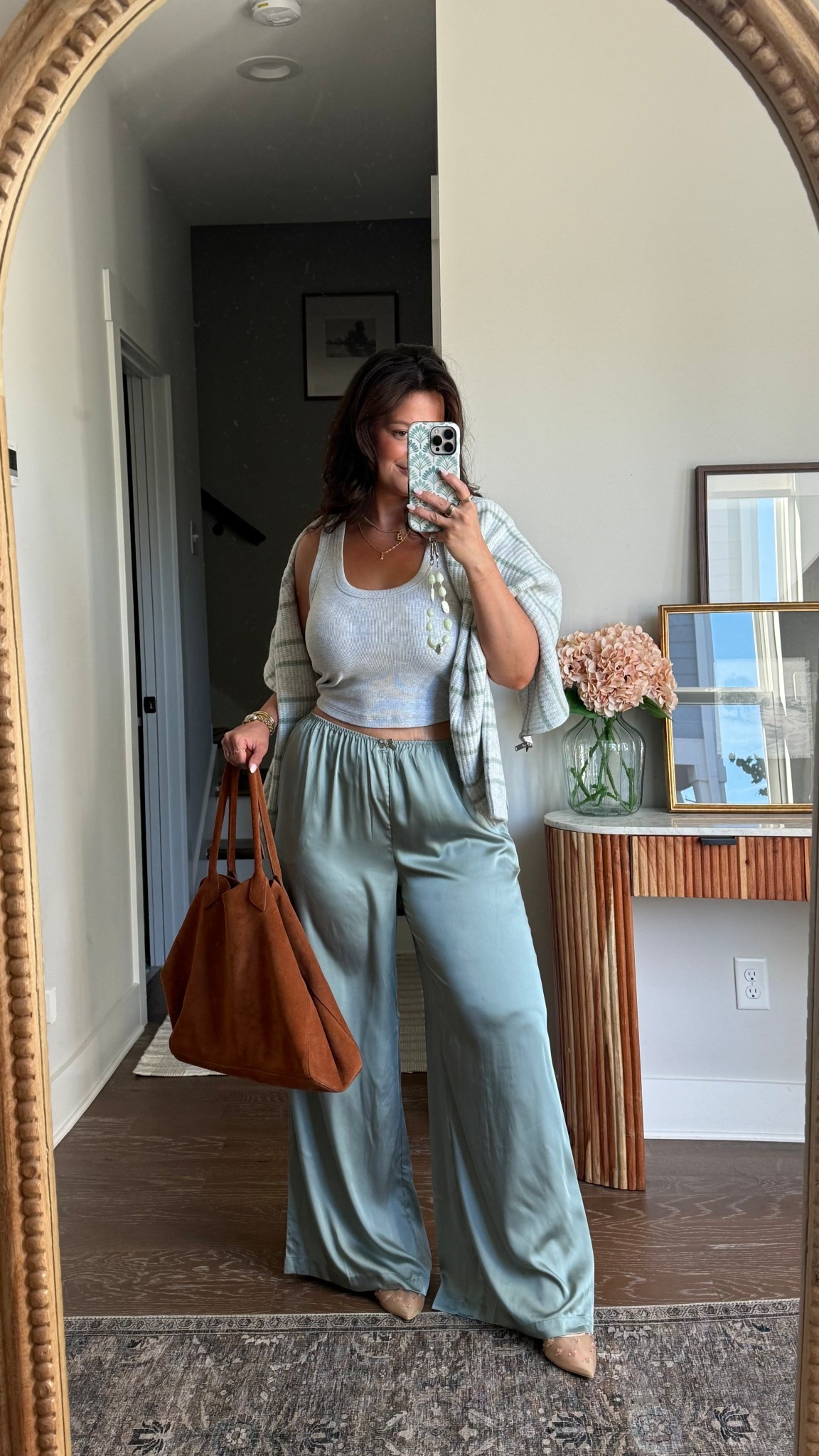 Size xl in the pants!! Perfect for fall laying and fun outfit texture!! More affordable option to the j crew and aritzia ones! l talk and XXL zip up cardigan! 

Grey green pointed kitten heel, suede satin silk pant neutral chic 

#LTKSeasonal #LTKStyleTip #LTKFindsUnder100