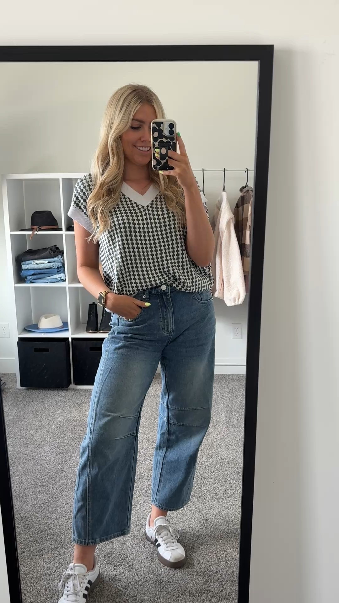 top is lightweight and perfect for spring and summer! comes in more colors! Wearing my usual M
Jeans: I sized down one to a Small
Adidas: true to size 

| spring outfit | summer outfit | spring top | womens jeans | sneakers | amazon fashion 

#LTKSeasonal #LTKFindsUnder100